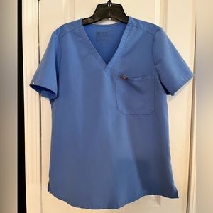 Figs Catarina Scrub Top- Ceil Blue